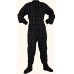 Flanell - Schlafoverall Jumpsuit Einteiler weiss schwarz kariert WHITE AND BLACK mit Po-Klappe 