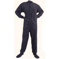 Fleece - Schlafoverall Jumpsuit Einteiler dunkelblau NAVY BLUE mit Po-Klappe