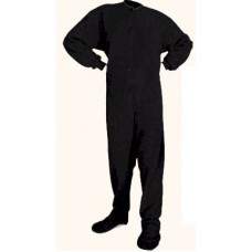 Fleece - Schlafoverall Jumpsuit Einteiler schwarz BLACK mit Po-Klappe