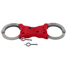 HIATT / SAFARILAND - Model 2103-RED vernickelt rot Speedcuff Rigid Handfesseln Handschellen 