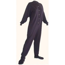 Jersey - Schlafoverall Jumpsuit Einteiler dunkelblau NAVY BLUE mit Po-Klappe