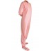 Jersey - Schlafoverall Jumpsuit Einteiler rosa PASTEL PINK mit Po-Klappe
