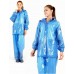 PVC Plastik - Anzug Regenanzug Damen modern 2-teilig Klettkragen blau gepunktet C888B