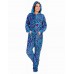 Chenille - Schlafoverall Jumpsuit Einteiler blau NEON KITTY