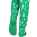 Jersey - Schlafoverall Jumpsuit Einteiler grün Weihnachtsmotive NORDIC CHRISTMAS mit Kapuze