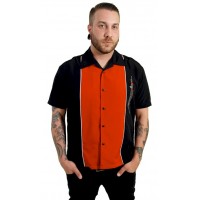 Charlie Harper Shirt Bowling-Hemd ST34526BLKRED "Three Kings Button Up" Schwarz Rot 