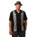 Charlie Harper Shirt Bowling-Hemd ST35306 "Houndstooth Panel Black" Schwarz Grau 