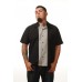 Charlie Harper Shirt Bowling-Hemd ST34661 Pop Check Center Contras Schwarz Grau
