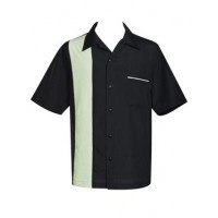 Charlie Harper Shirt Bowling-Hemd ST37057 "Pop-Check Single Panel" Schwarz Beige