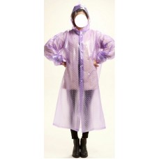 Plastik - Mantel Regenmantel Damen DD006 Lila Purple gepunktet 