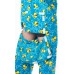 Fleece - Schlafoverall Jumpsuit Einteiler blau Gummienten-Motive SPLISH SPLASH BLUE II mit Po-Klappe & Kapuze