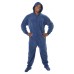 Fleece - Schlafoverall Jumpsuit Einteiler dunkelblau COZY BLUE mit Po-Klappe & Kapuze