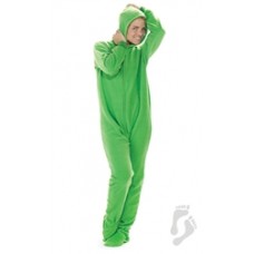 Fleece - Schlafoverall Jumpsuit Einteiler grün EMERALD GREEN mit Kapuze