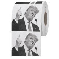 Klopapier Toilettenpapier Donald Trum mit Finger Präsident USA Motiv-Toilettenpapier