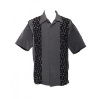 Charlie Harper Shirt Bowling-Hemd ST35375CHA "TikiLand Button Up" Grau