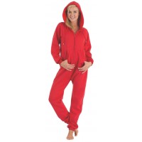 Fleece - Freizeitoverall Jumpsuit Einteiler RED rot mit Kapuze