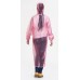 PVC Plastik - Mantel Regenmantel Damen QA9015TR transparent rote Herzen-Muster