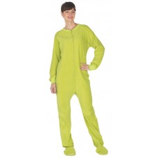 Fleece - Schlafoverall Jumpsuit Einteiler Limettengrün LIME GREEN
