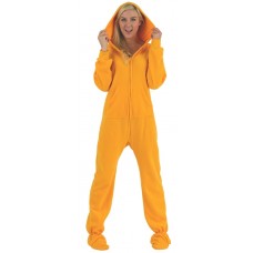 Fleece - Schlafoverall Jumpsuit Einteiler orange CREAMSICKLE mit Kapuze