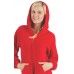 Fleece - Schlafoverall Jumpsuit Einteiler rot BRIGHT RED mit Kapuze